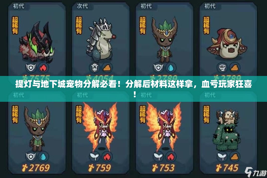 提灯与地下城宠物分解必看！分解后材料这样拿，血亏玩家狂喜！